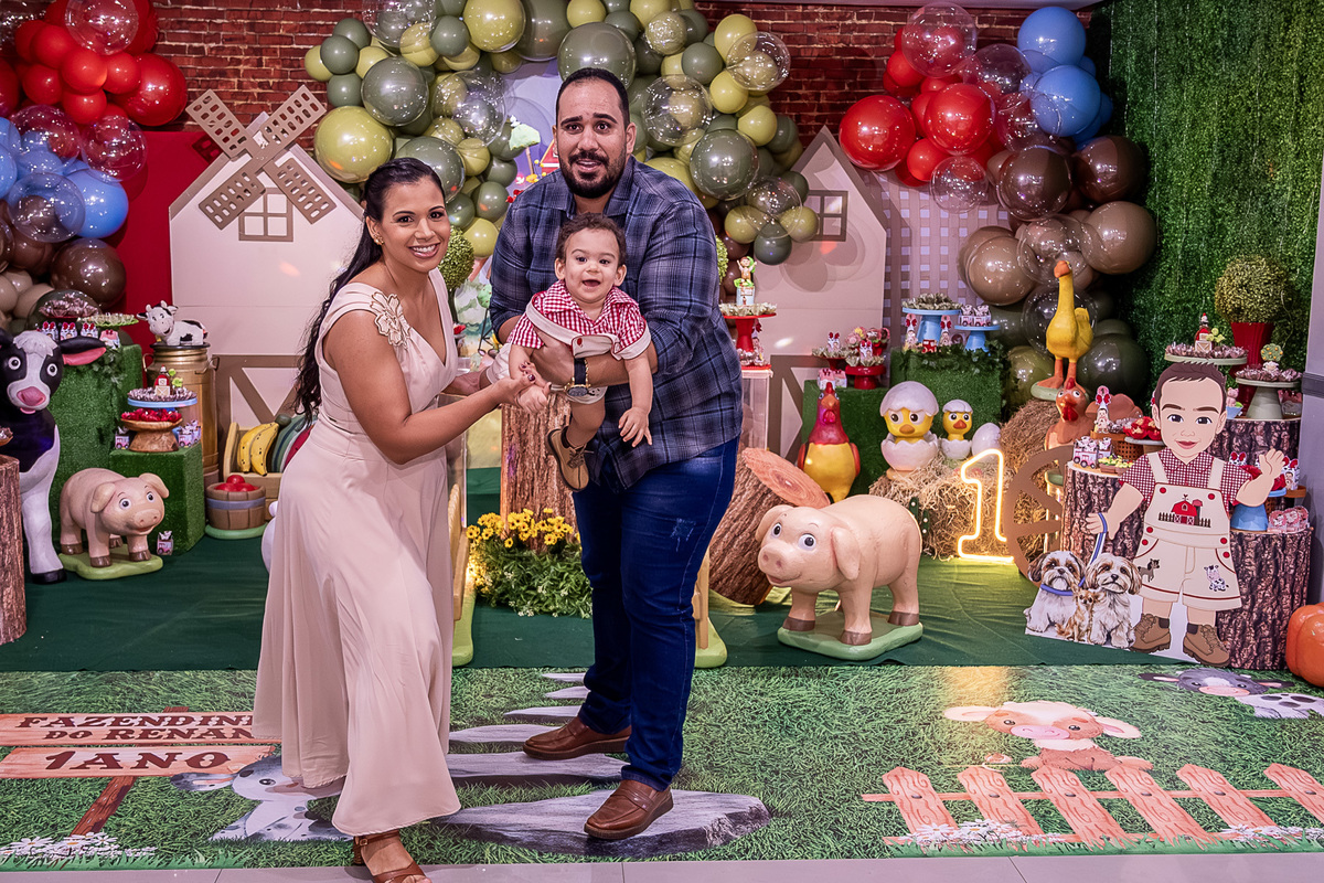 foto infantil dos pais com o aniversariante