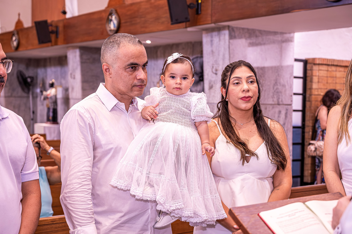 Família celebrando o batismo de Laura Santuario de Irmã Dulce