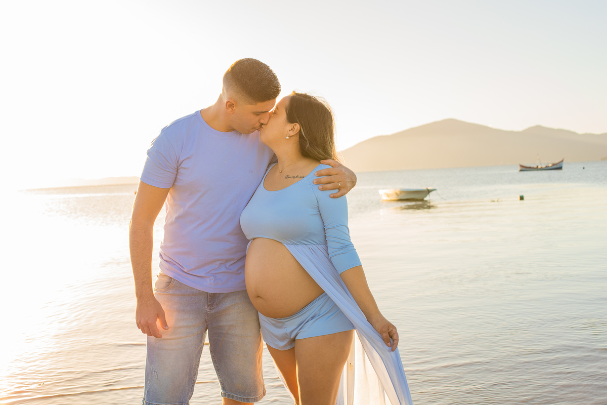 ensaio de gestante na praia palhoça