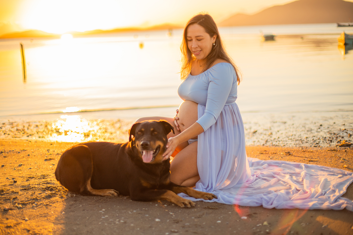 ensaio de gestante com pet
