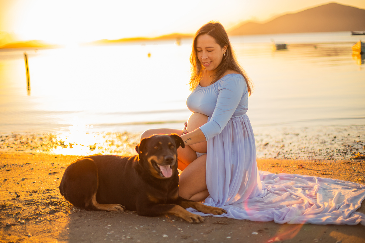 ensaio de gestante com pet