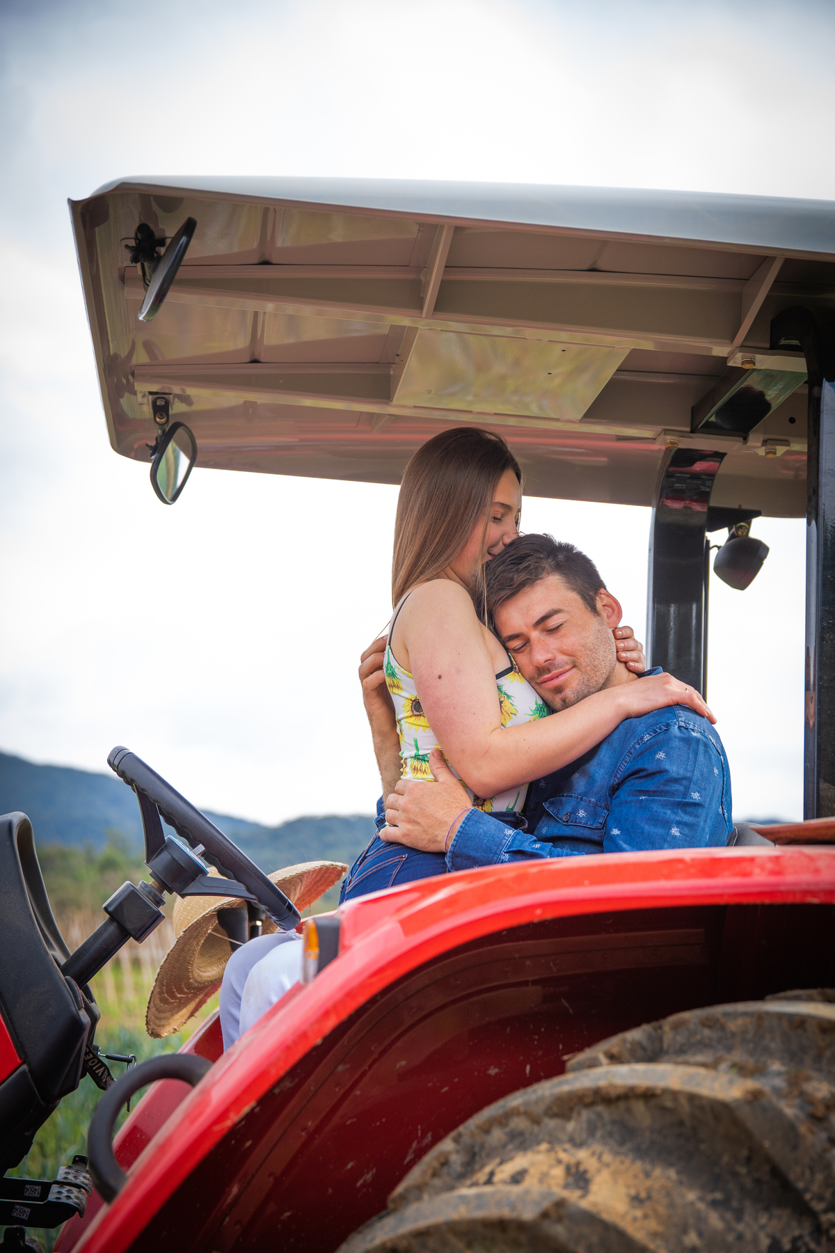 ensaio de casal com trator