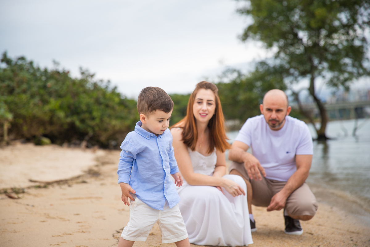ensaio de família na praia