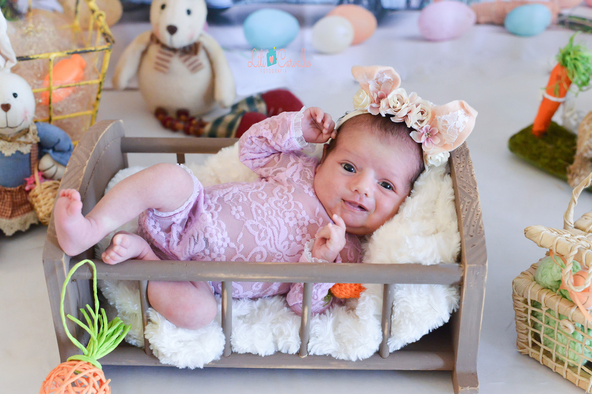 foto de newborn em estudio em Maringácoelhinho