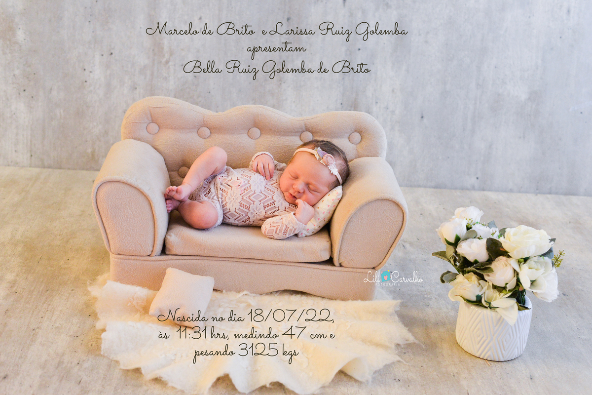 bebê dormindo, informações de nascimento