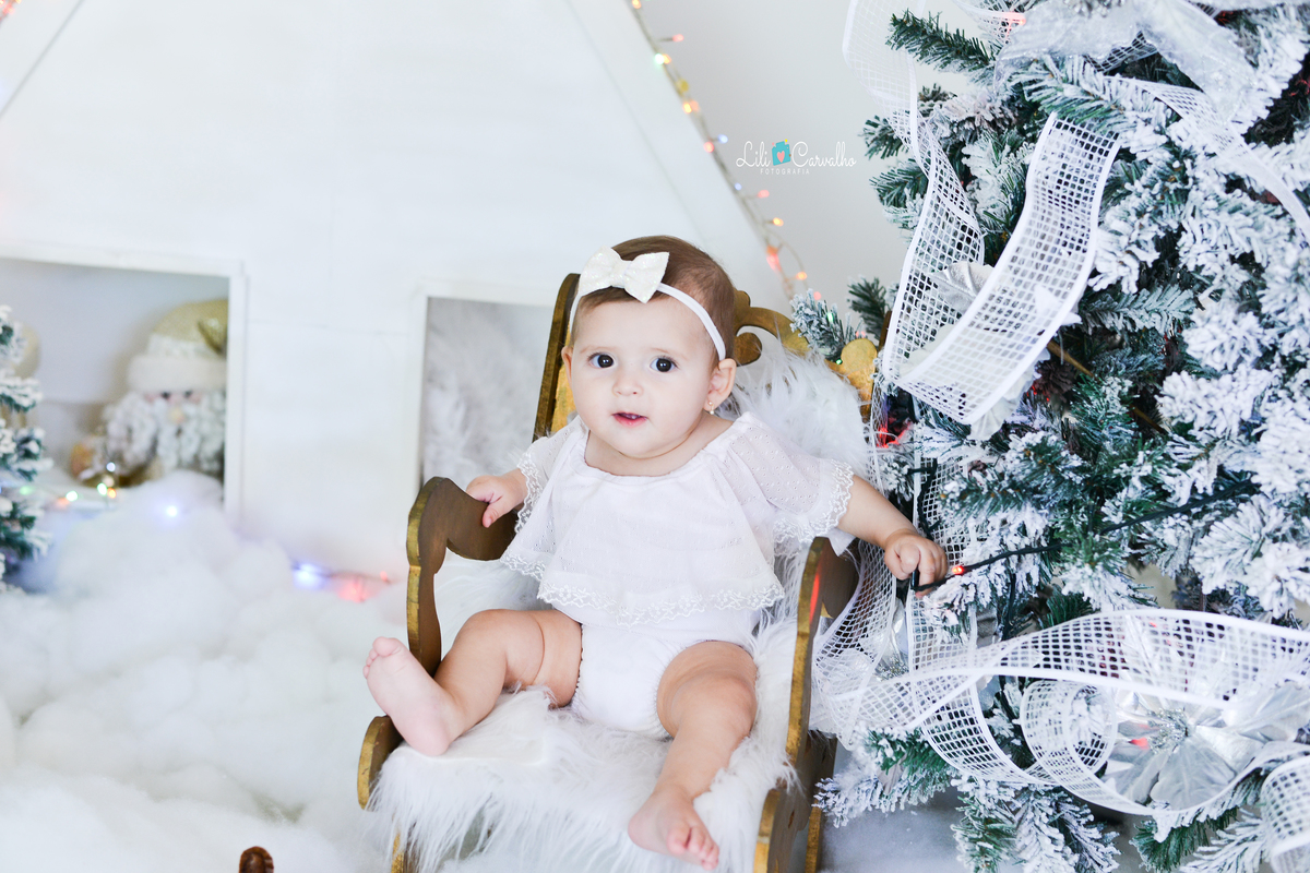 Ensaio de natal, Maringá, foto em estúdio roupa branca 