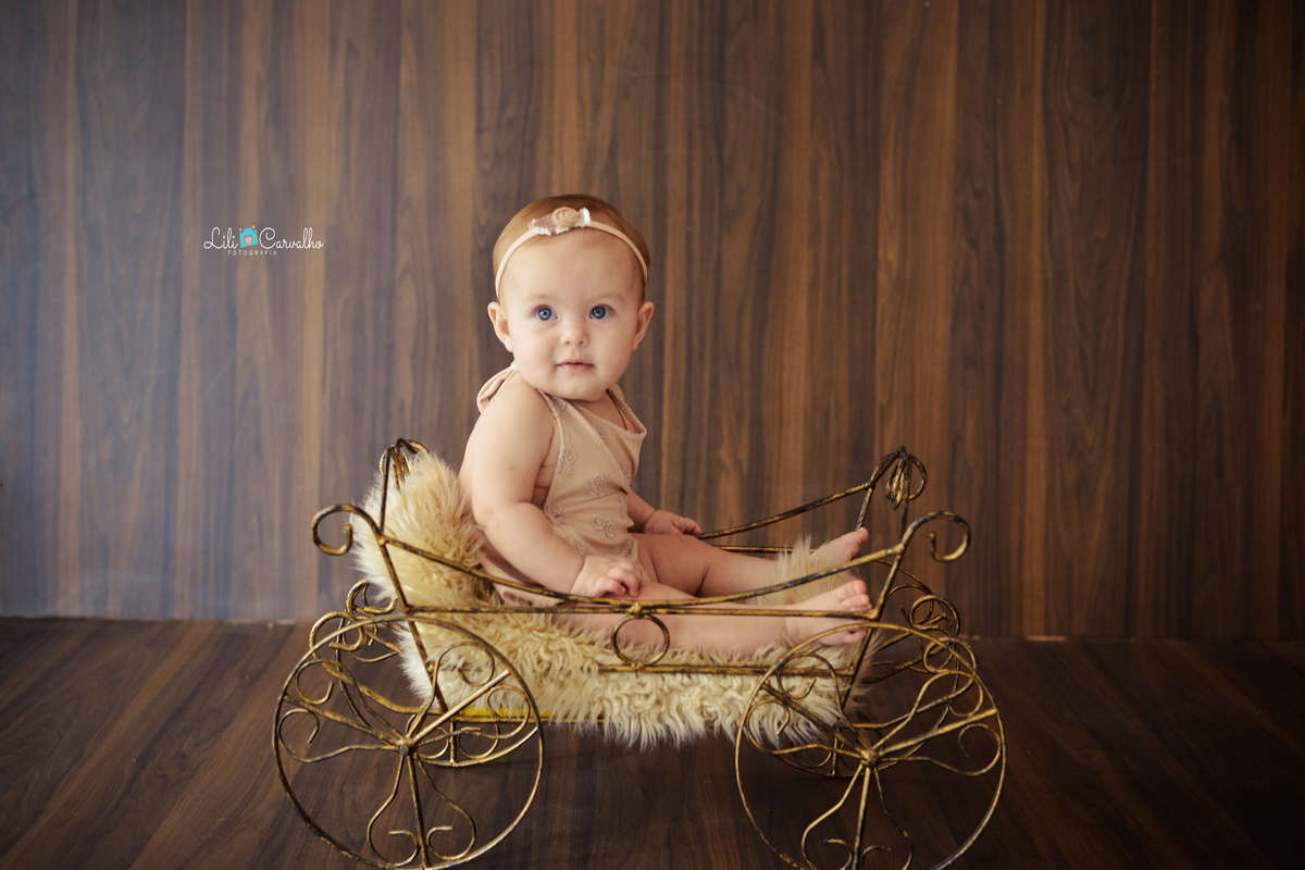fotografia no estudio em Maringá, foto mensal da bebê, princesa 