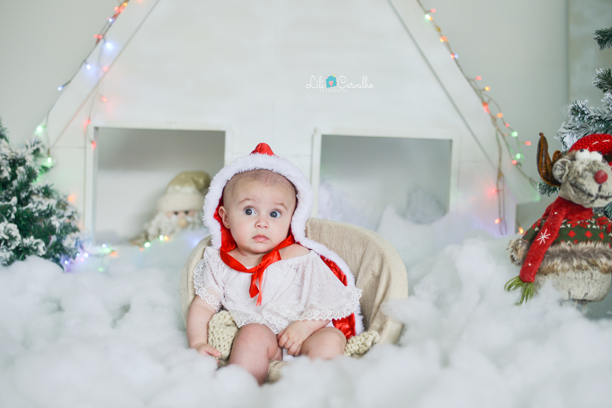 fotografia de natal em Maringá, no estúdio com touca