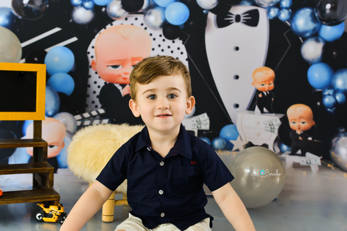 foto de menino, aniversario, tema poderoso chefinho, maringa estudio sorrindo