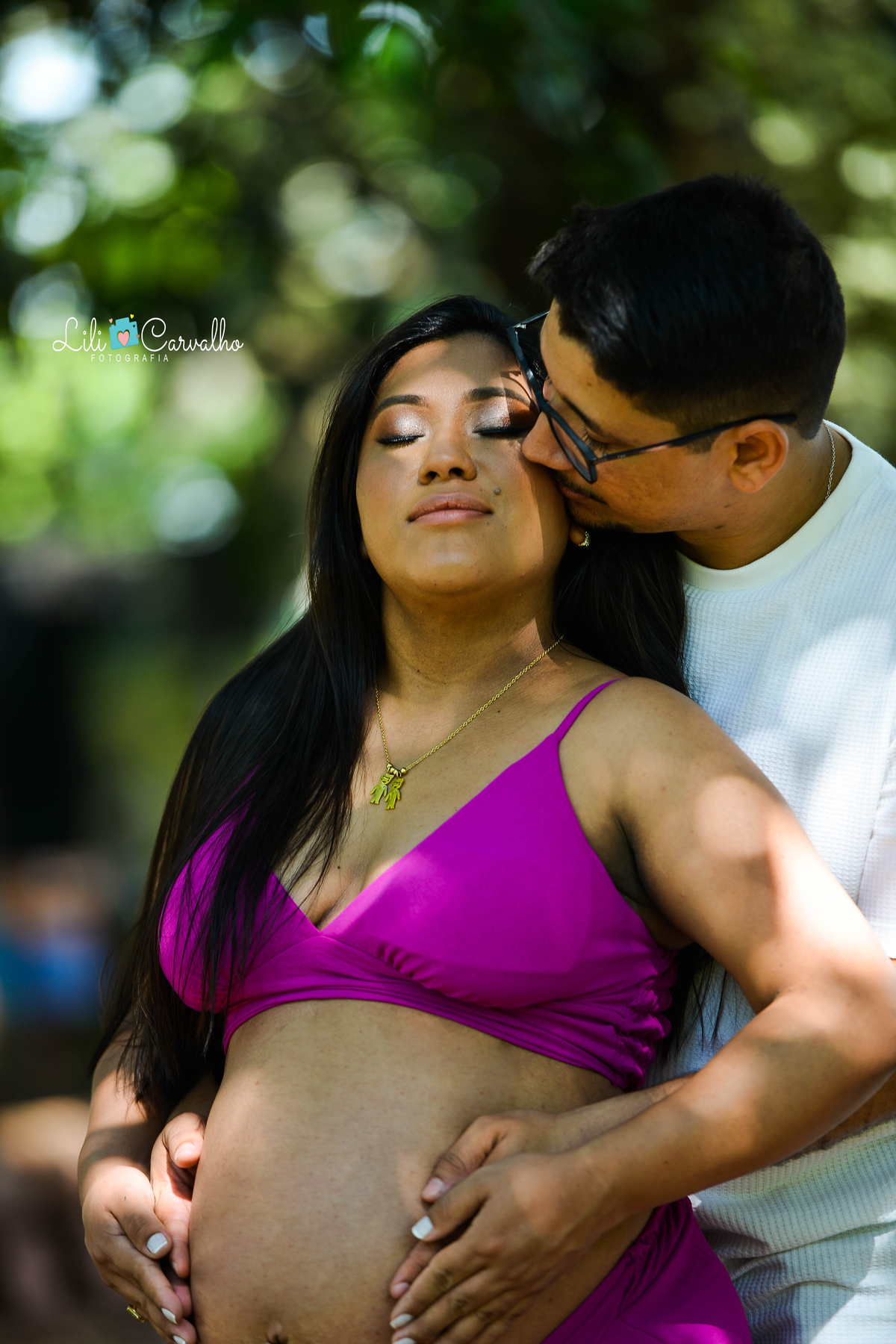fotografia de gestante em Maringá parque grevilhas 