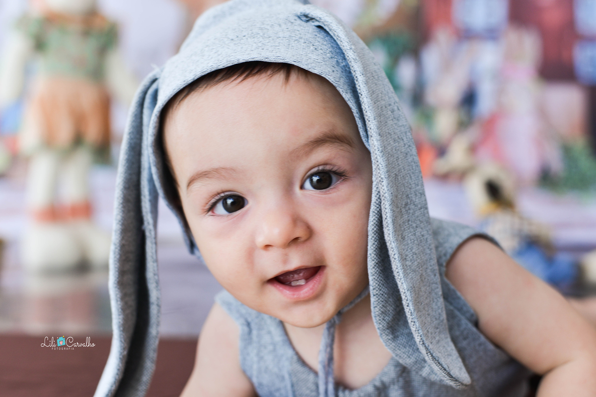 foografia de bebê no tema de páscoa realizado em Maringá doce