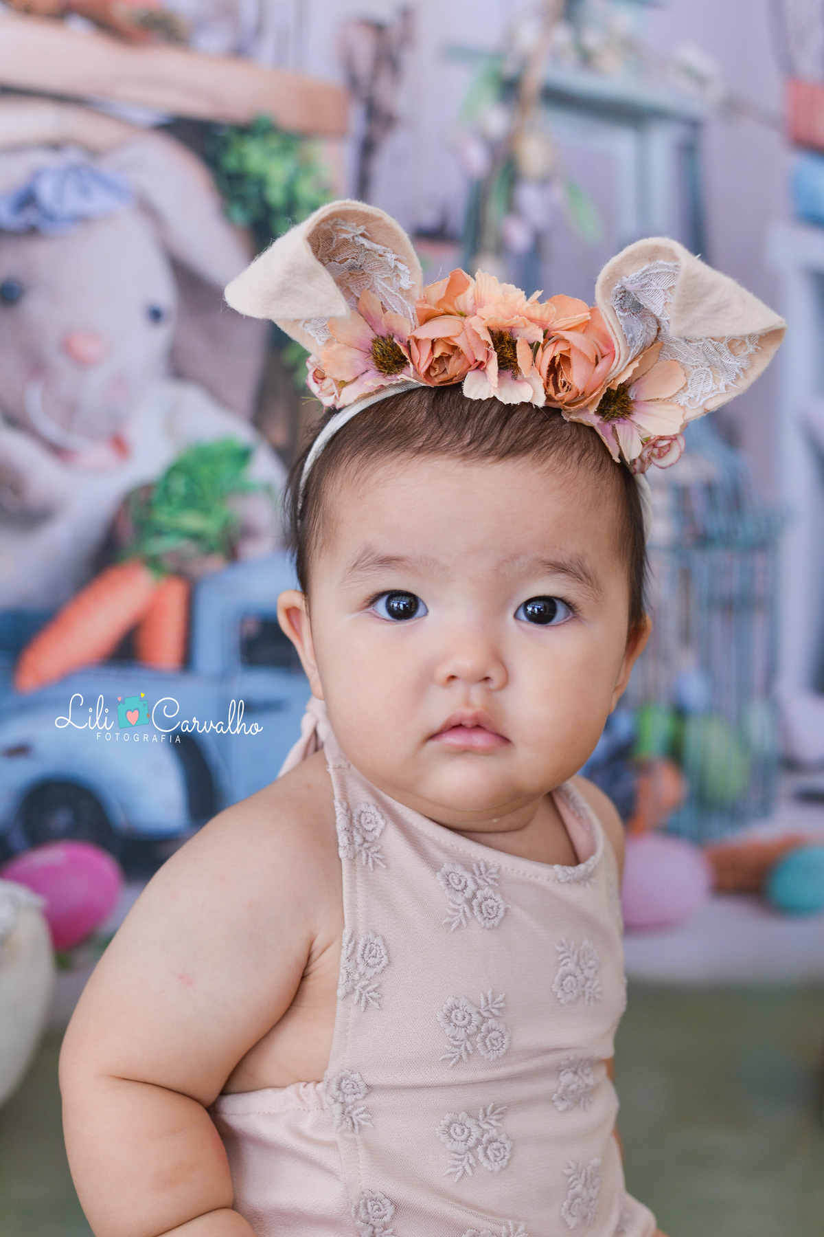 foto de bebe em maringa, tema pascoa, ensaio no estudio  so rosto