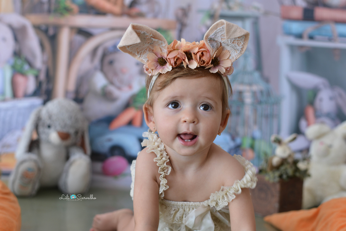  foto de criança em ensaio de pascoa em Maringá  de rosto 