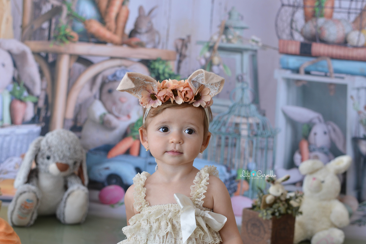 foto de criança em ensaio de pascoa em Maringá  delicada 