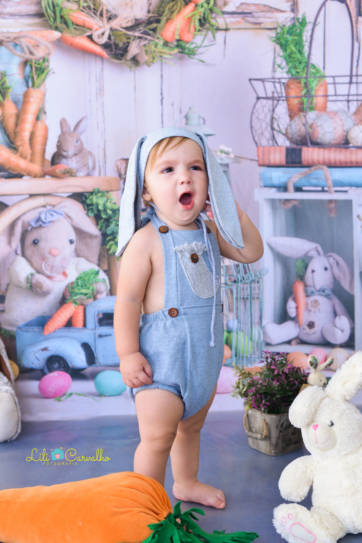 ensaio fotografico realizado em Maringá do tema de pascoa  com sono 