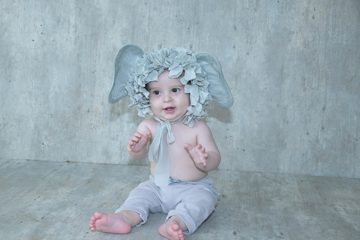 ensaio de acompanhamento mensal em Maringá, tema elefantinho 