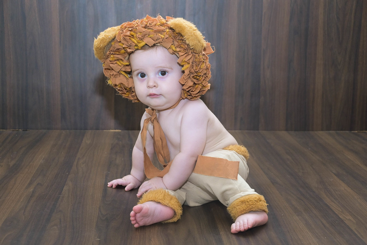 ensaio de acompanhamento mensal em Maringá, tema elefantinho  leaozinho 