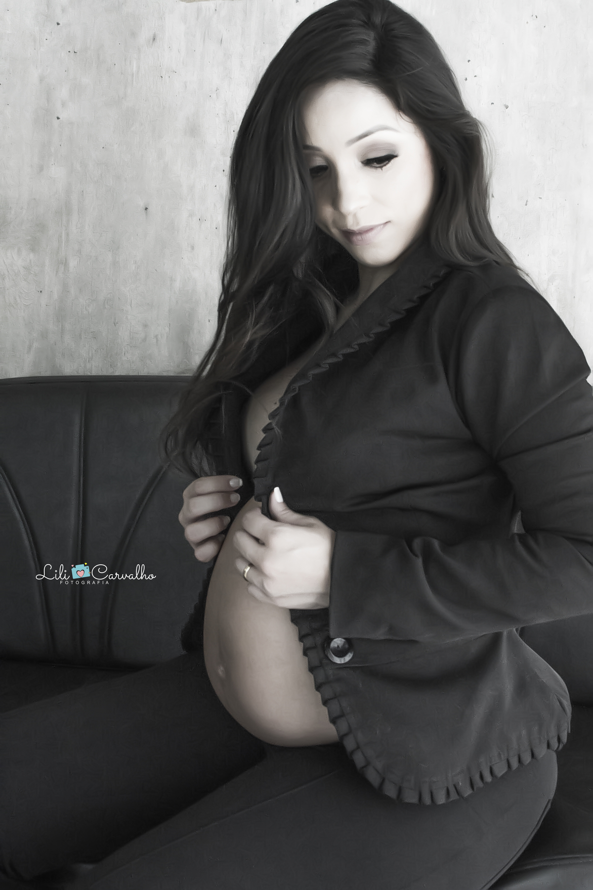 ensaio gestante em Maringá preto e branco