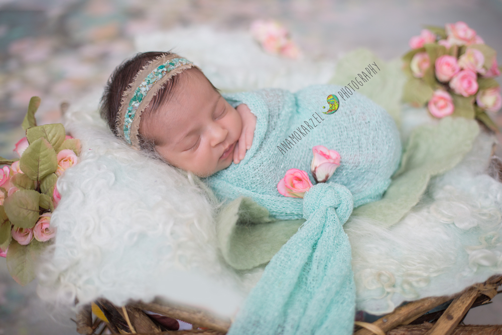 bebezinha linda, menina, em seu ensaio newborn, feito por Ana Mokarzel em Belém do Pará