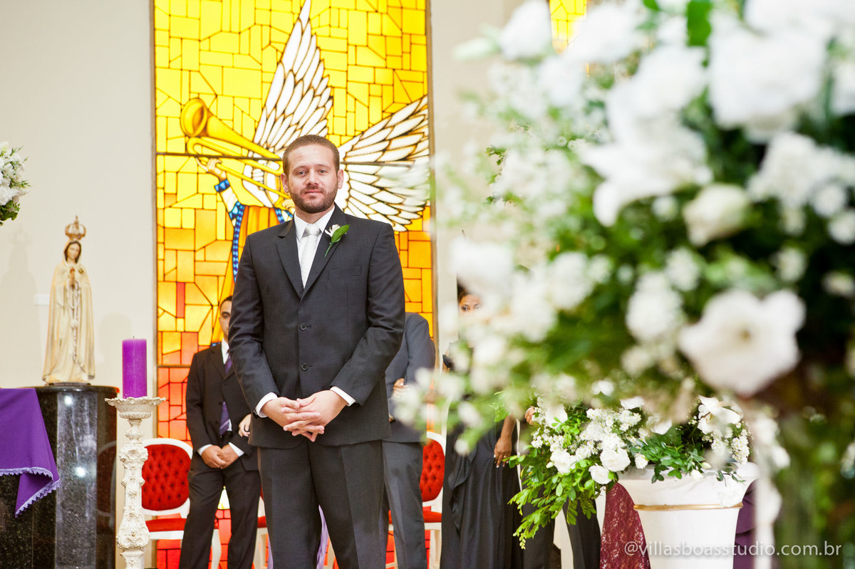 Igreja Sagrado Coração, mogi das cruzes, marcelo villas boas fotografo, @villasboasstudio, entrada do noivo, esperando a noiva