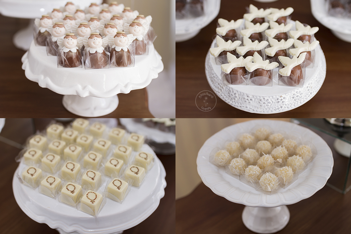 Montagem de quatro fotos de docinhos