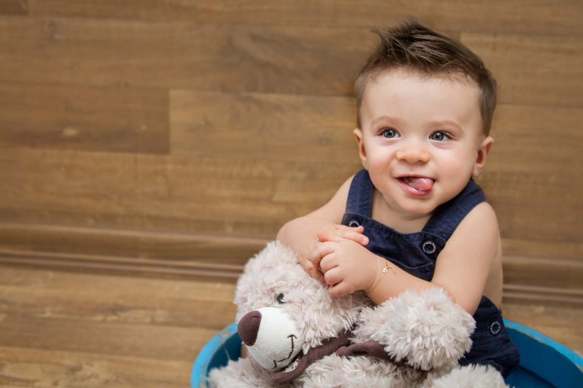 O Bruno fazendo arte com a língua de fora