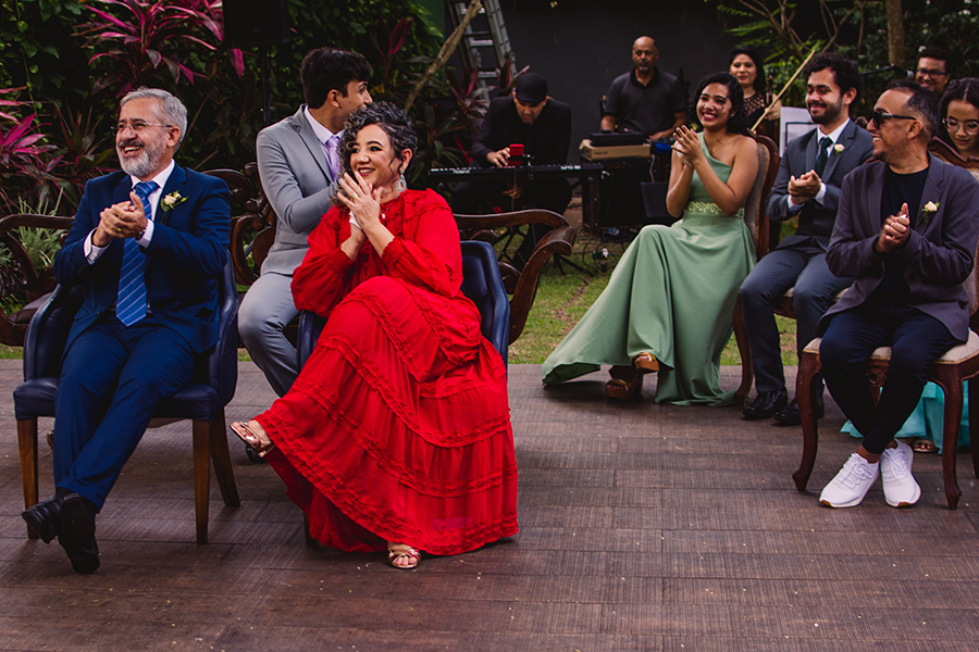 pais do noivo na cerimônia do casamento no Pipo restaurante em Fortaleza - Ceará