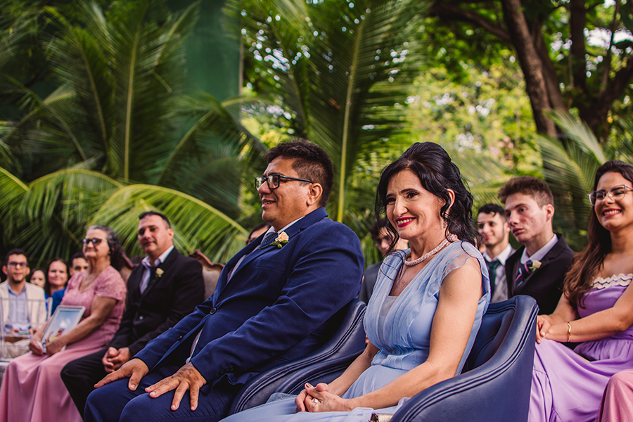 Pais da noiva na cerimônia de casamento em Pipo restaurante em Fortaleza