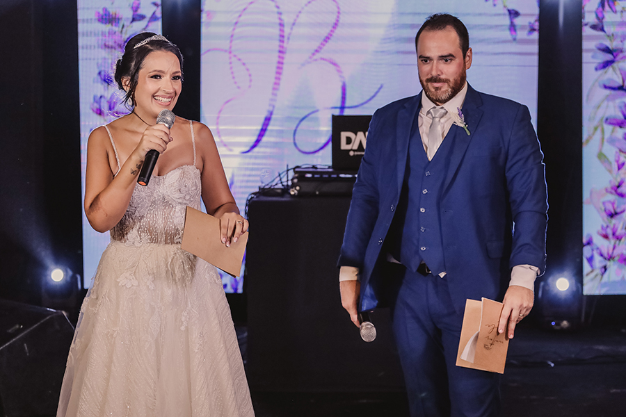 agradecimento noivos na festa de casamento em Tapera - Aquiraz.