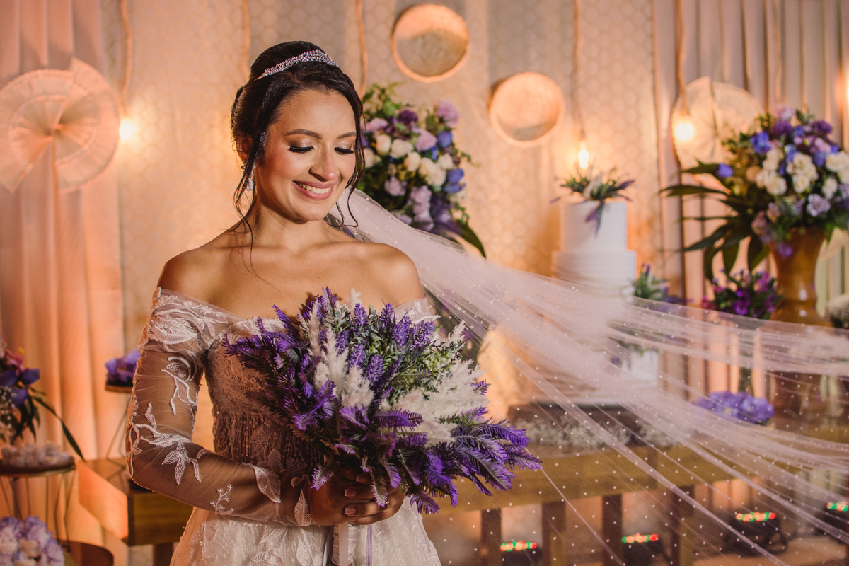 Fotografia da noiva na festa de casamento em Tapera - Aquiraz.