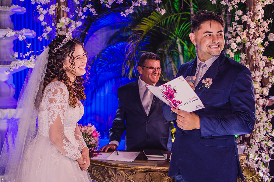 votos dos noivos na cerimônia de casamento Fortaleza no north Buffet