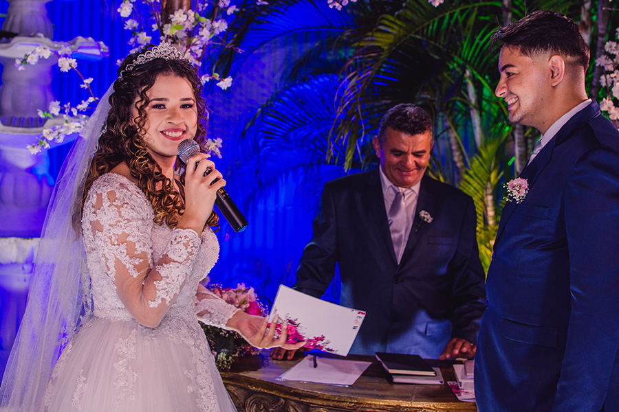 votos dos noivos na cerimônia de casamento Fortaleza no Buffet