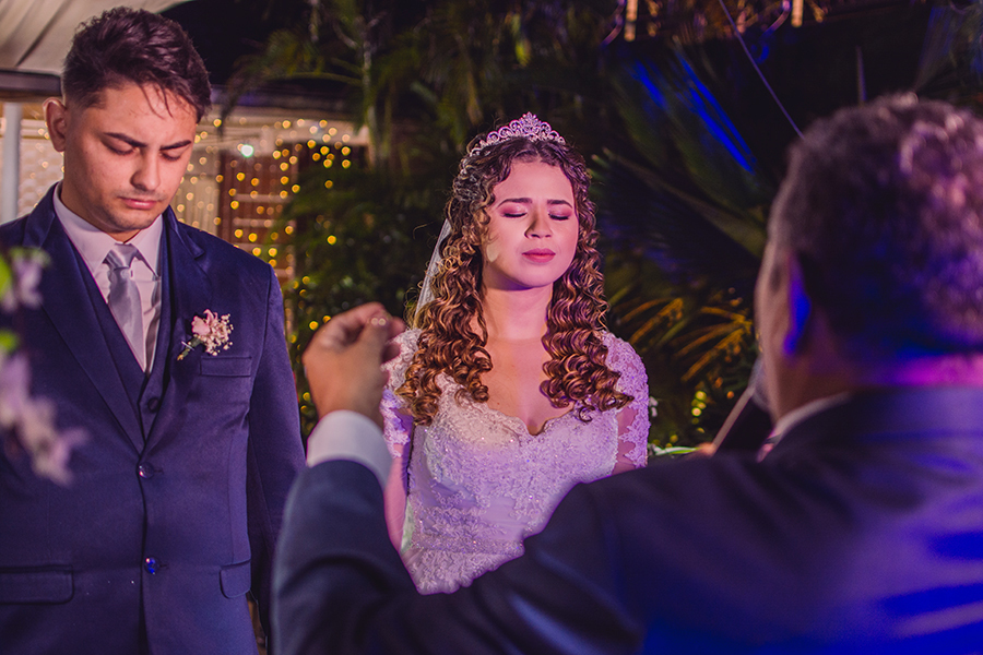 benção das alianças de casamento no buffet em Fortaleza