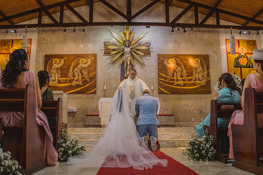 Paróquia São João Eudes cerimônia  de casamento benção dos noivos