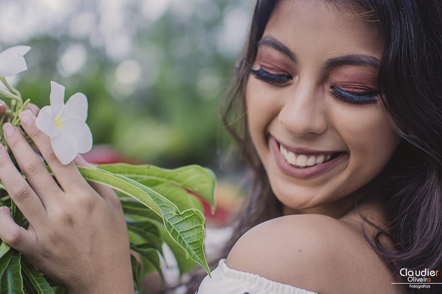 fotos de um ensaio externo de 15 anos feito em Fortaleza no jardim japonês.