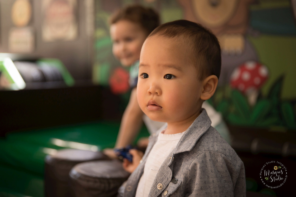 Foto tirada no aniversário de 2 aninhos do Rafael. na foto temos um close do rostinho do aniversariante. Buffet encontra-se localizado em Santo Amaro - São Paulo, SP