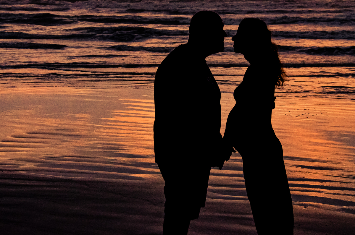 Ensaio gestante, nascer do sol