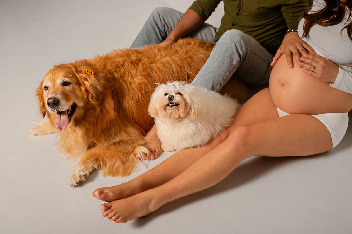 ensaio de gestante em estúdio