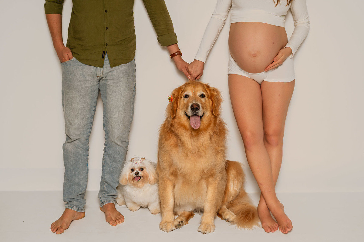 ensaio de gestante em estúdio