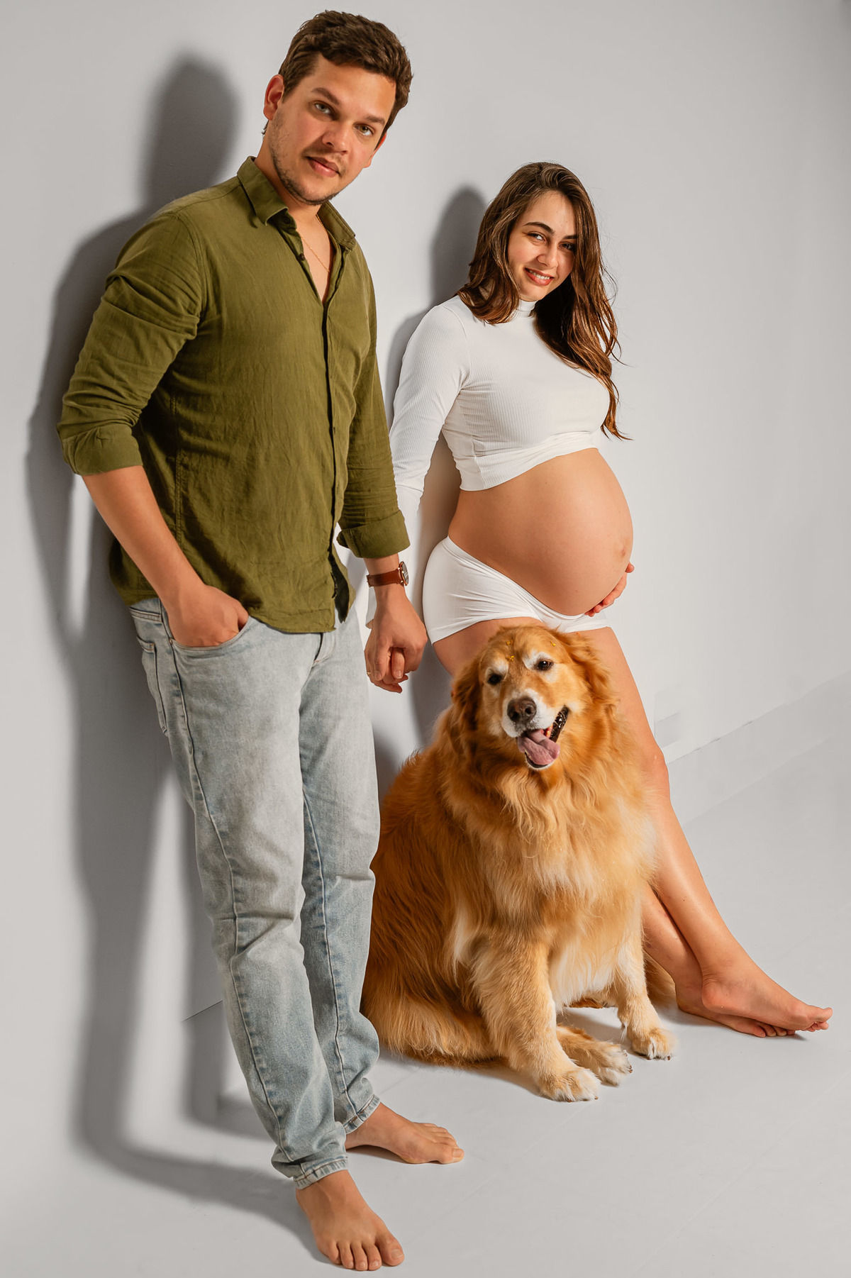 ensaio de gestante em estúdio