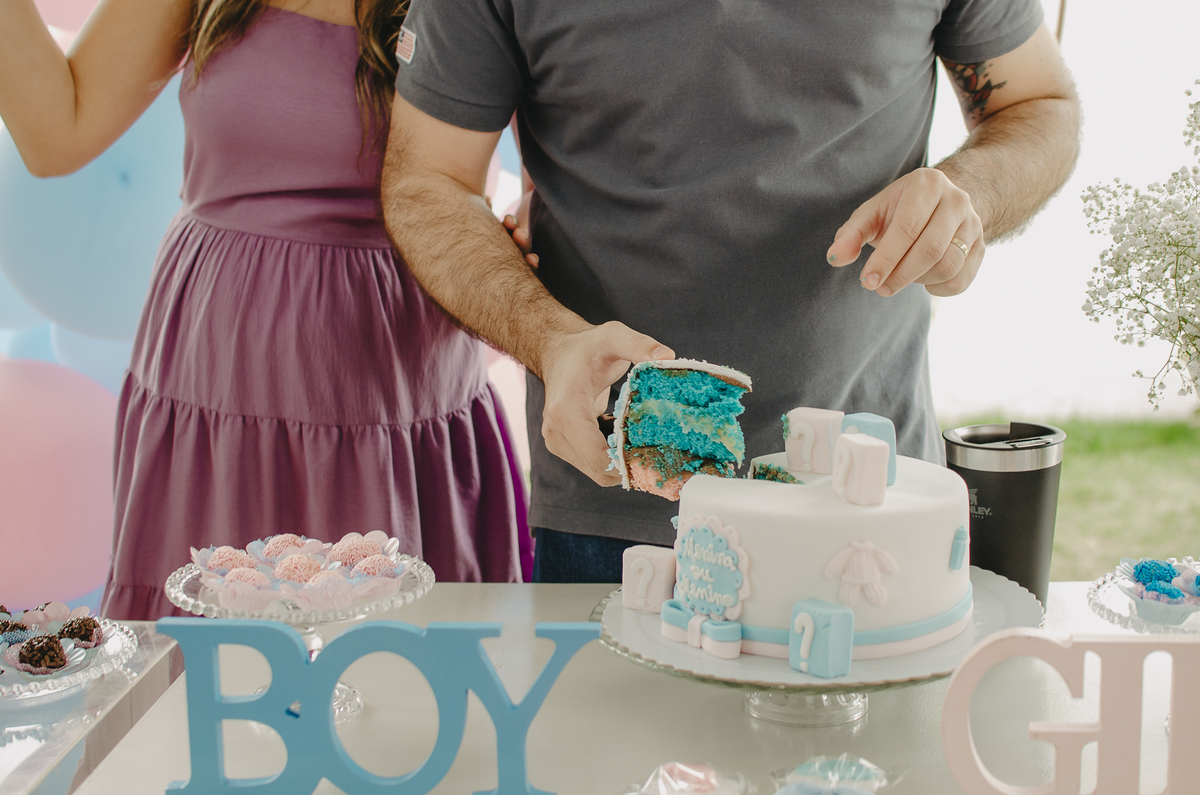 Chá revelação uberlândia, tema ursos, bolo