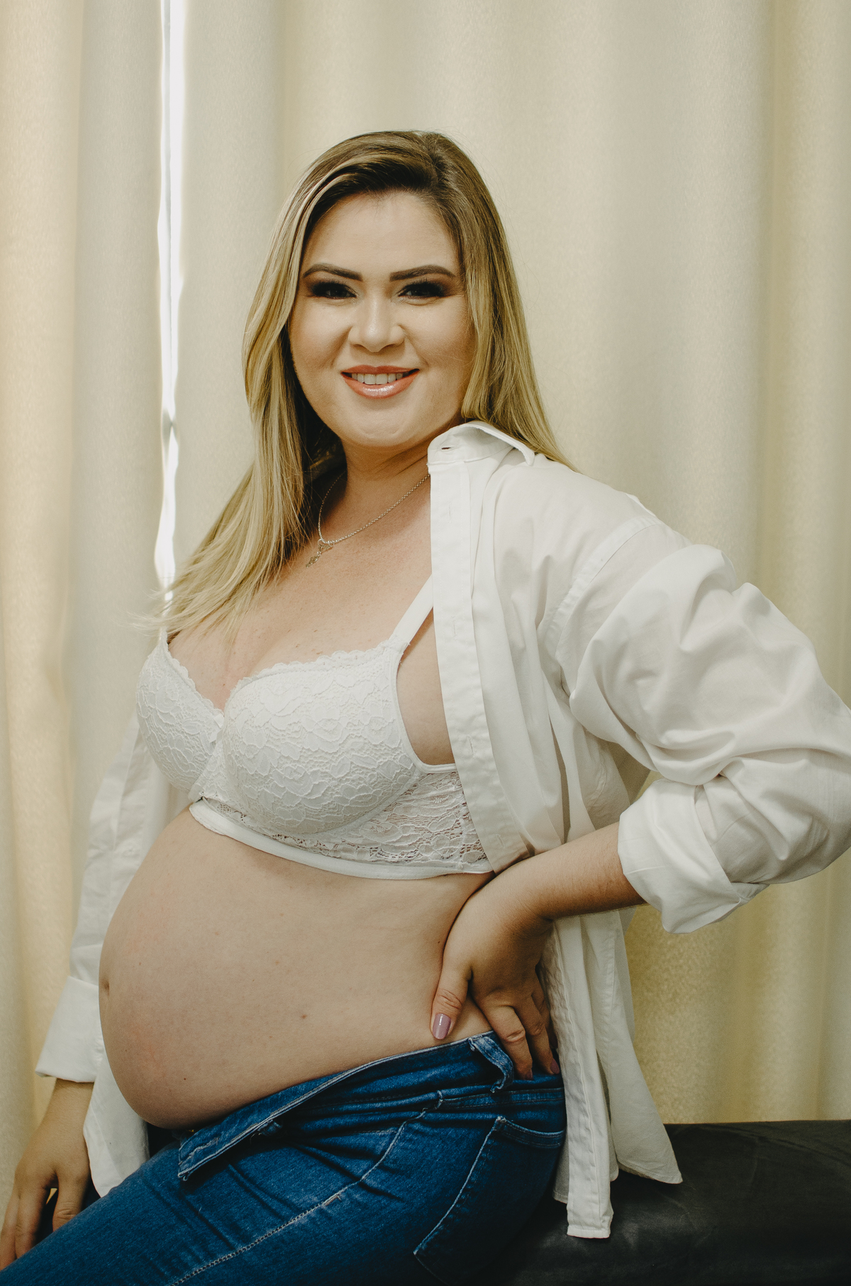 ensaio de gestante em casa