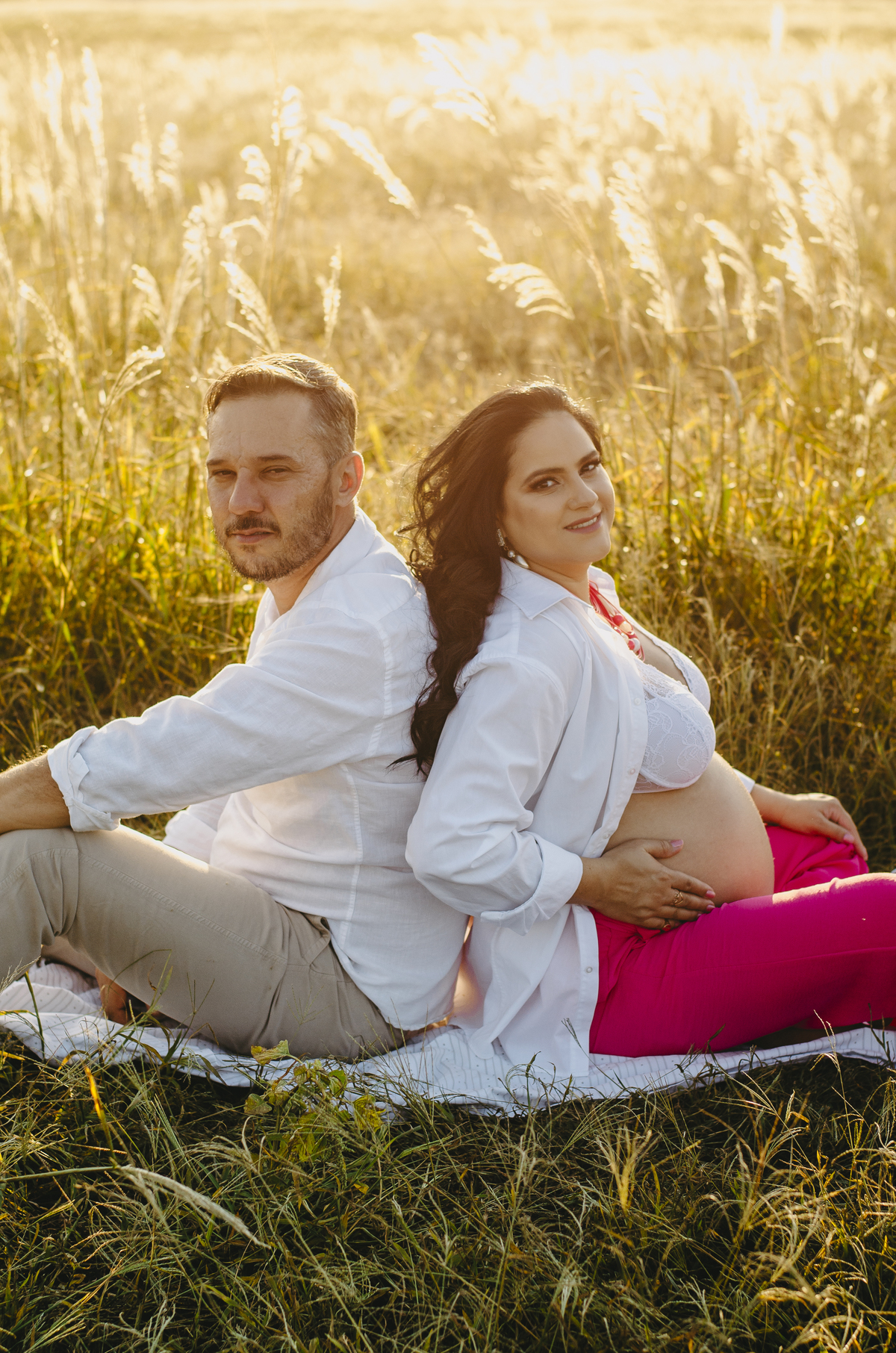 ensaio de gestante no por do sol uberlandia