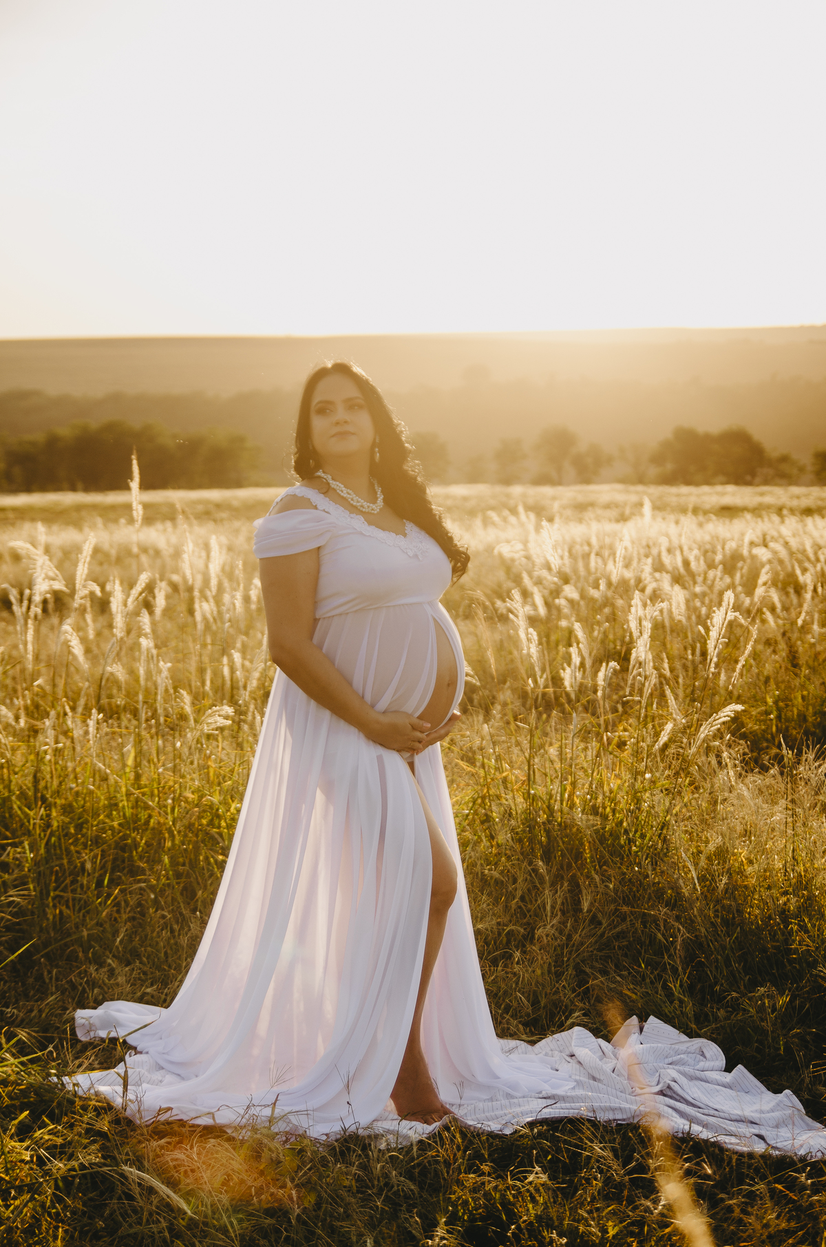 ensaio de gestante no por do sol uberlandia