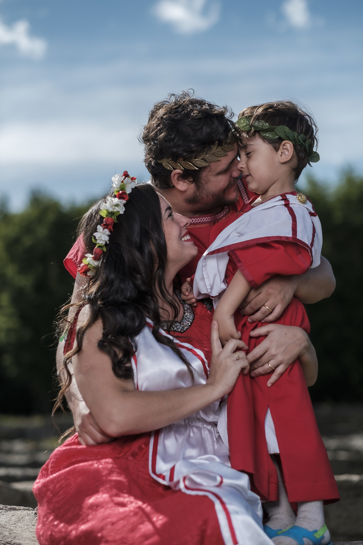 Ensaio fotográfico de familia com temática romana em Braga 