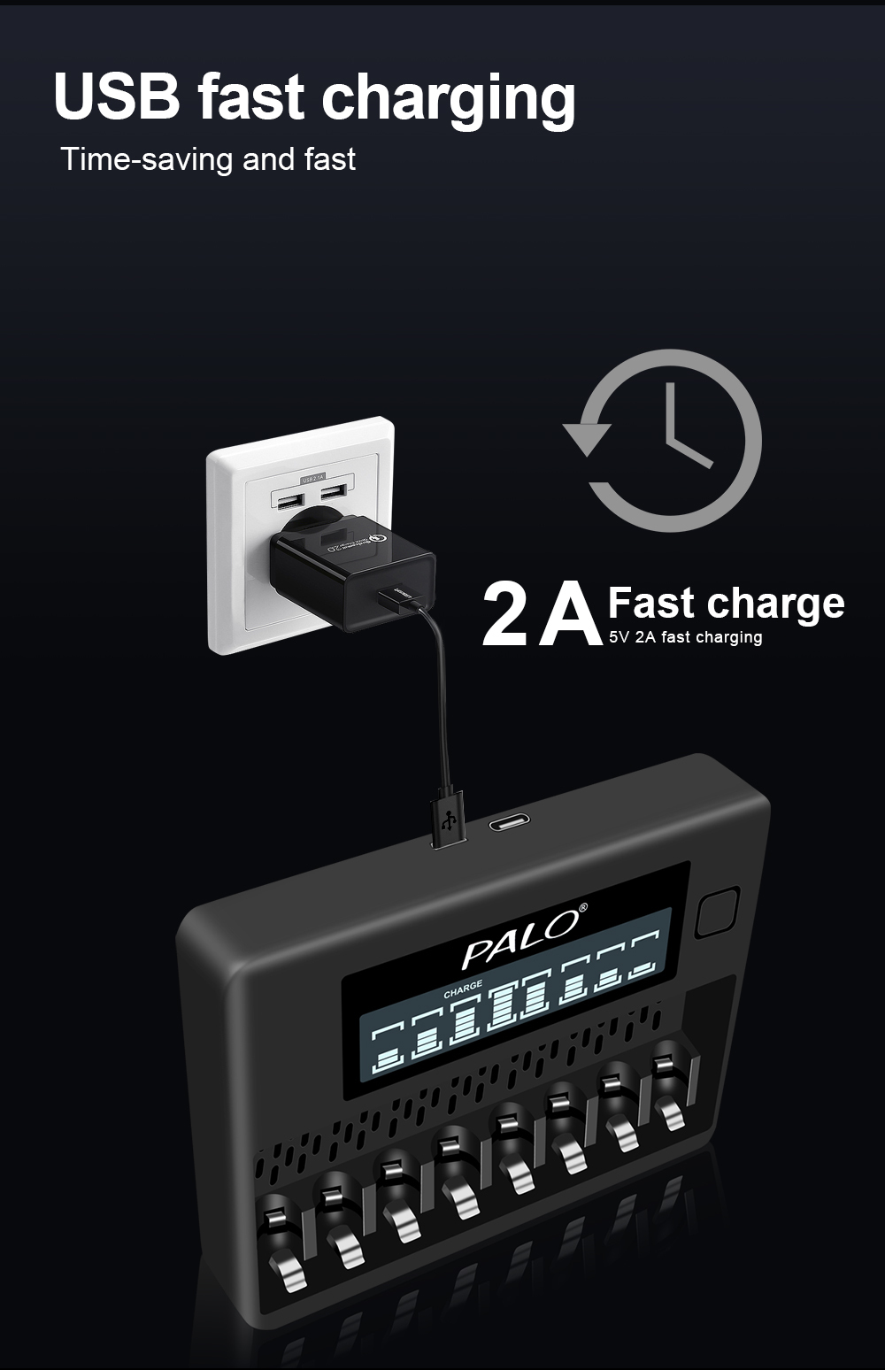 carregador de pilhas rapido inteligente