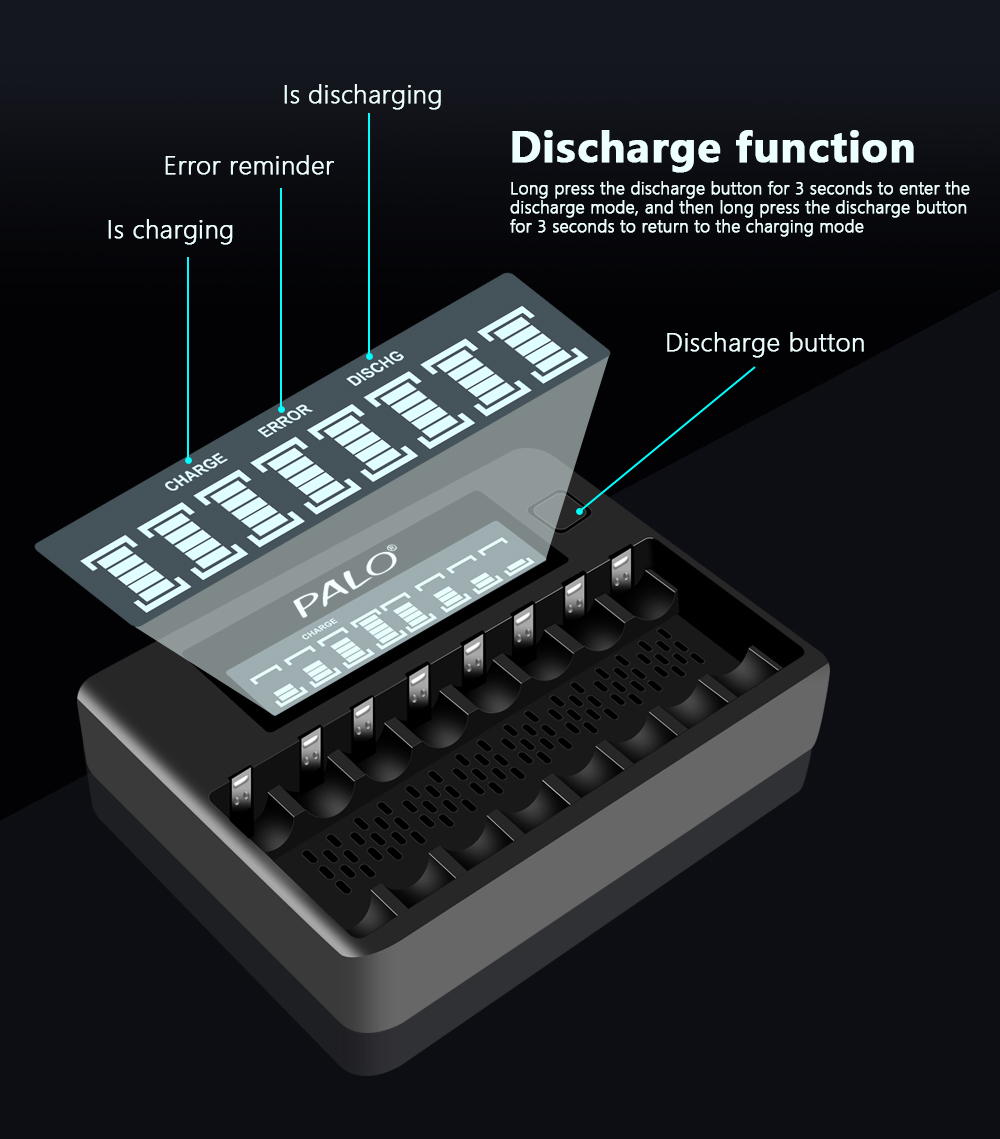 carregador de pilhas lcd