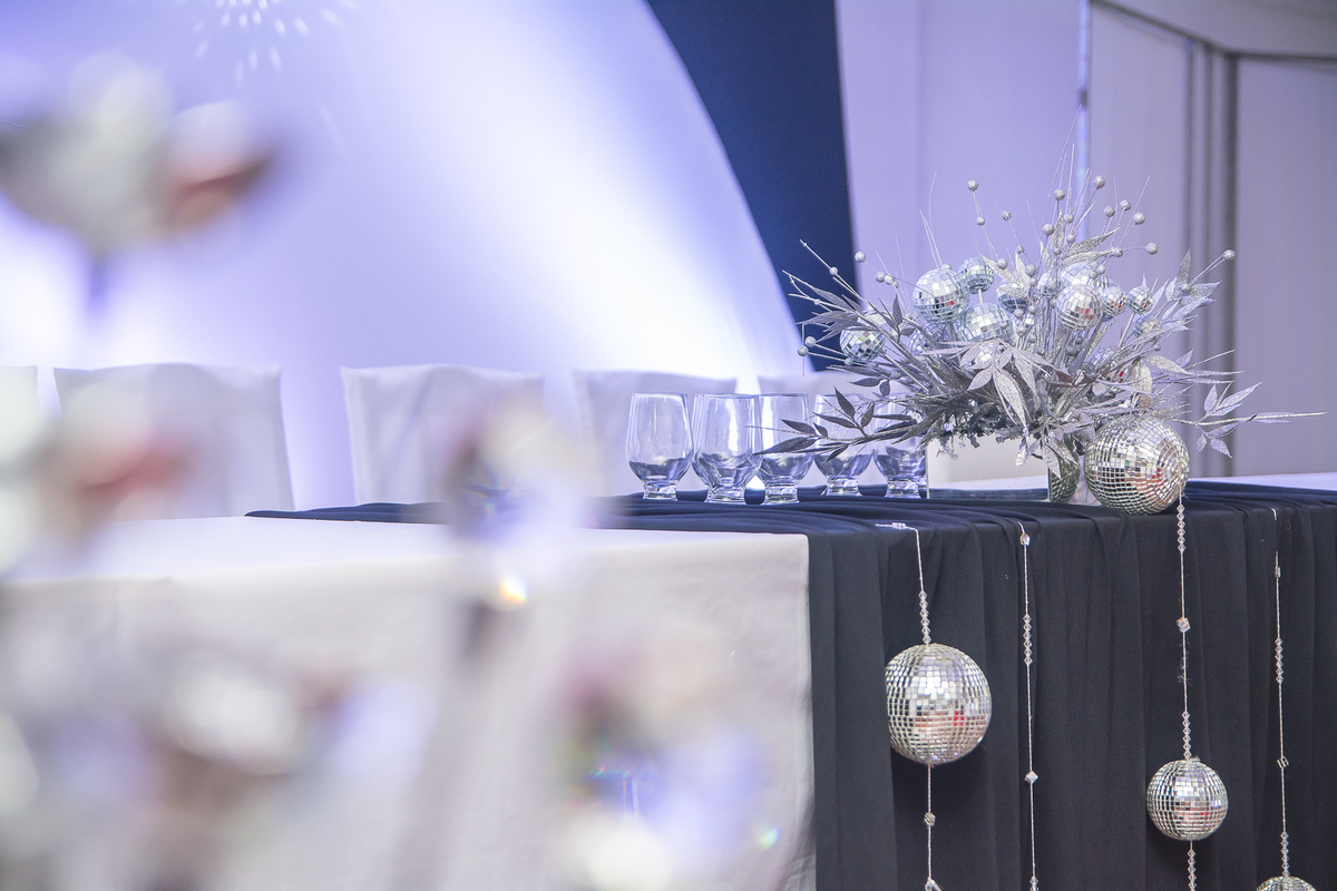 Mesa dos professores decorada