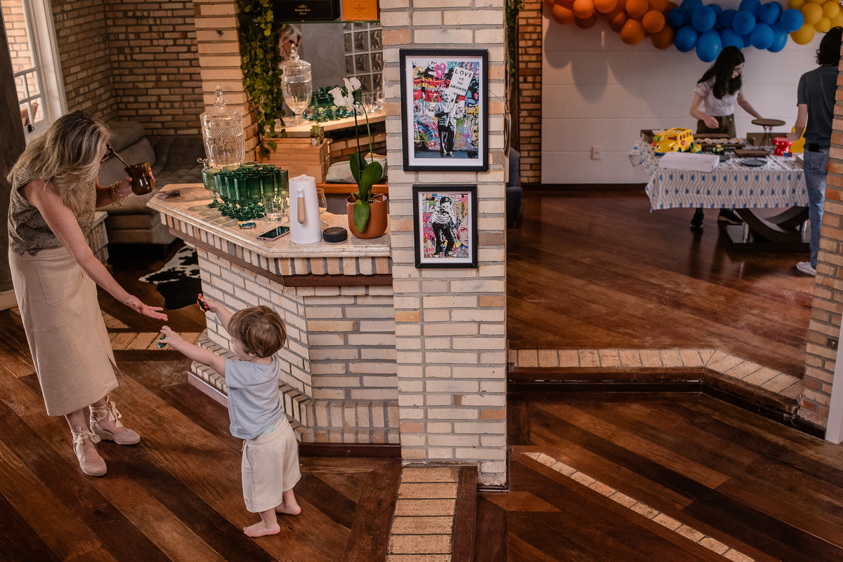 trabalho documental de fotografia em um aniversário infantil