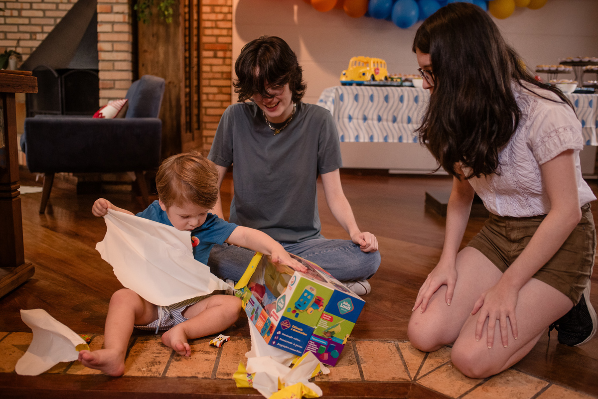 trabalho documental de fotografia em um aniversário infantil